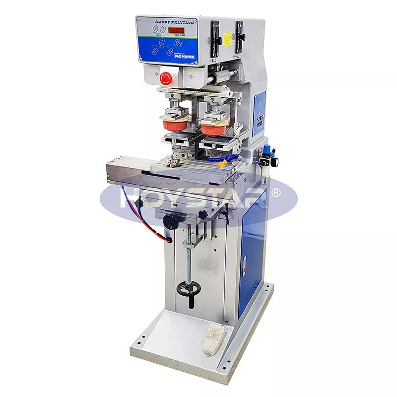 Zweifarben-Tampondrucker mit Shuttle-Arbeitstisch